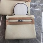 HERMES Haute Couture 32 Hand bag Vache leather hunter GHW Natural Brown Used