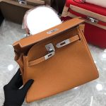 HERMES Haute Couture 32 Hand bag Vache leather hunter GHW Natural Brown Used